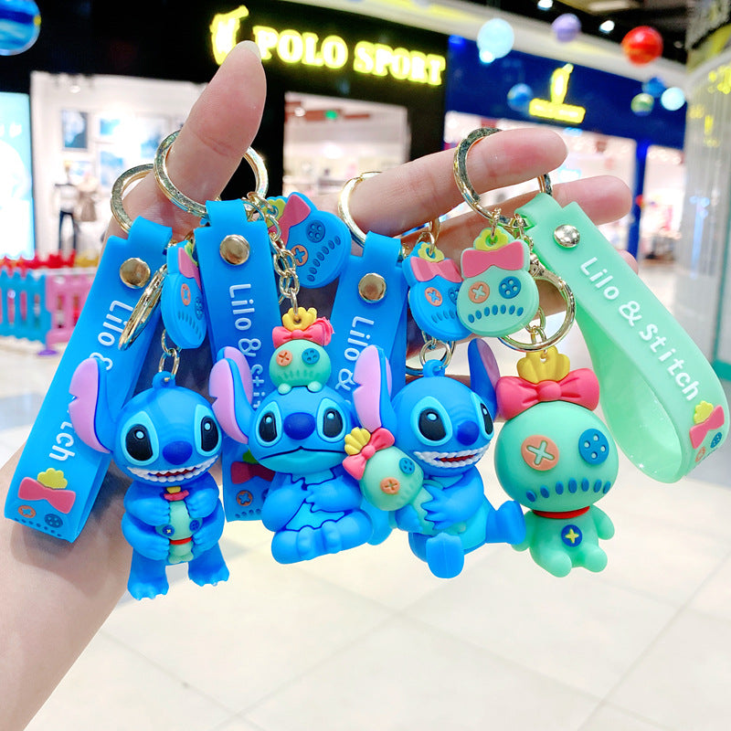 Lilo & Stitch Cartoon Keychain 3D Pendant Cute Car Key Bag